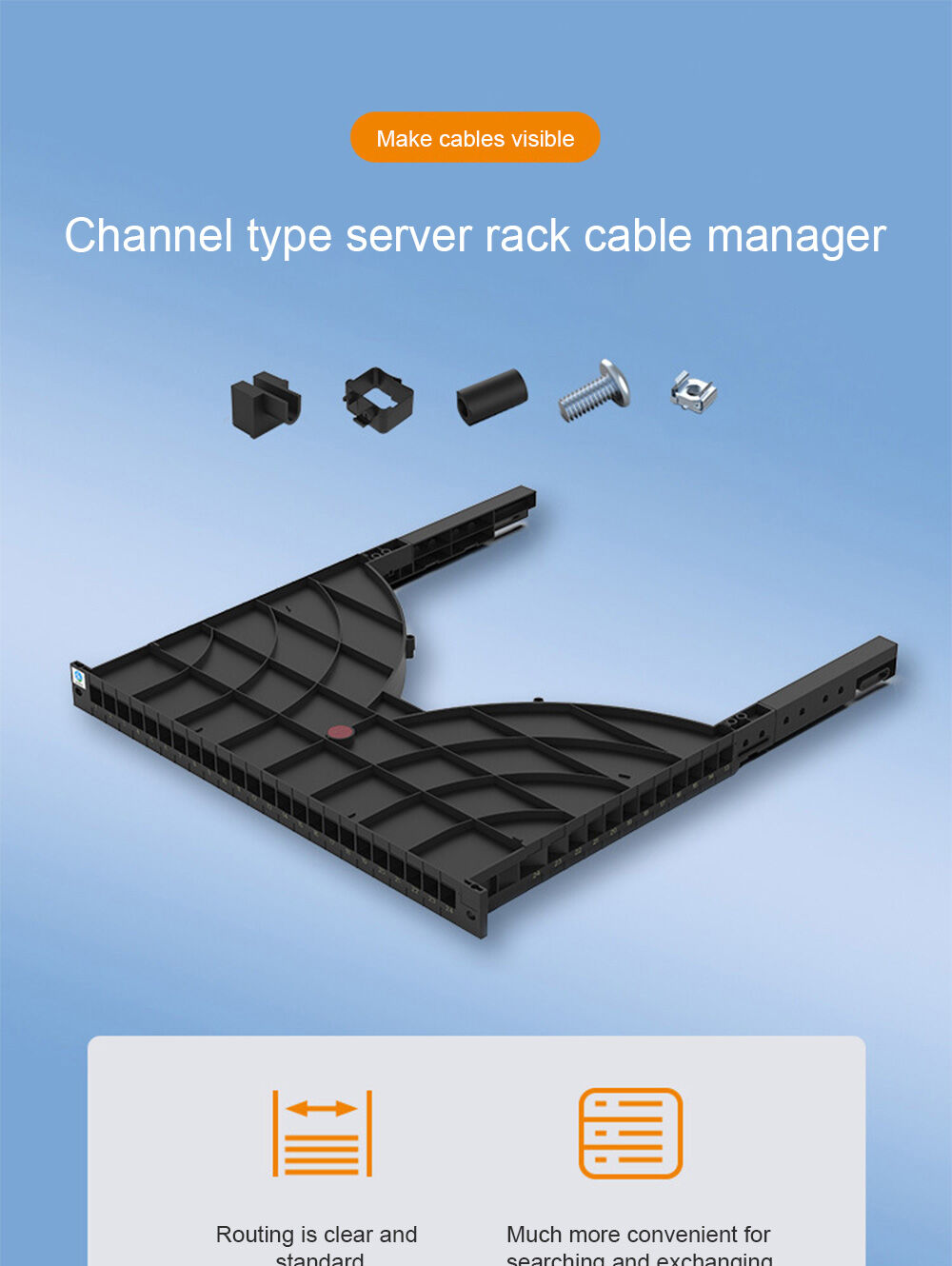 cable management tray, cable management rack, cable manager