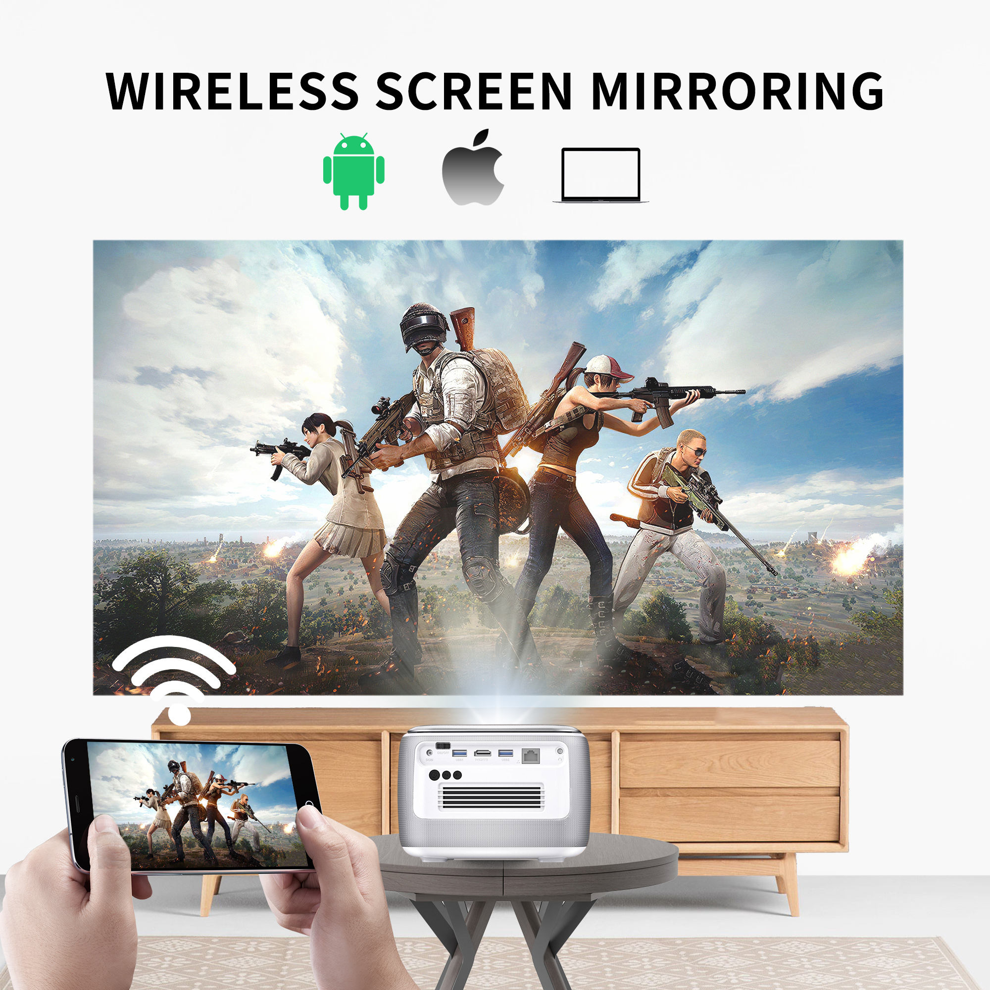 [new Arrival] Smart Android Portable 4k Projector Video Home Theater ...