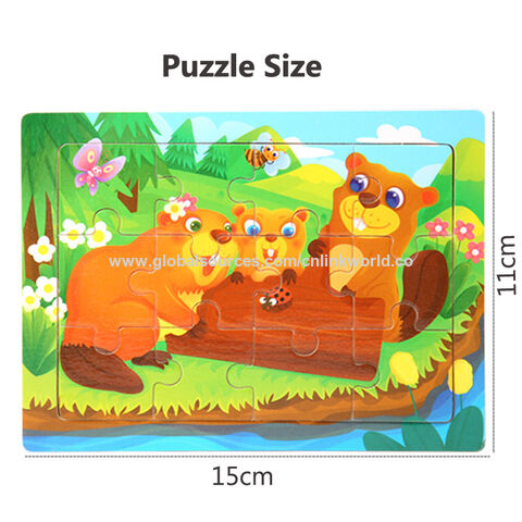 Kaufe Kinder Holz 3D Puzzle Spielzeug Cartoon Tier Verkehr Puzzle Kinder  Frühe Lernspielzeug Für