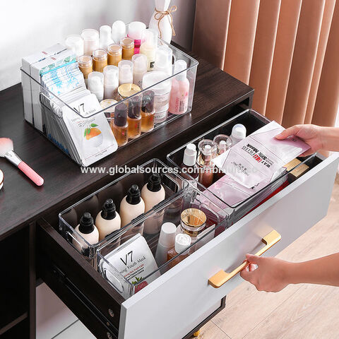 5 Tier Clear Acrylic Cosmetic Makeup Storage Cube Organizer with 4 Drawers,  Upper Compartment and Removable Divider - China Acrylic Makeup Organizer  and Acrylic Cosmetic Organizer price