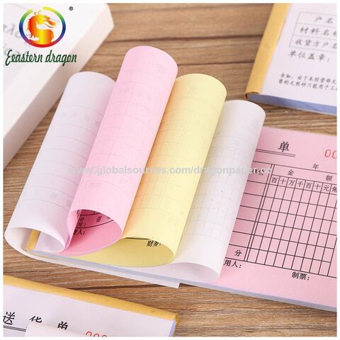 50g White blue Pink 3 Part Carbonless Paper For Making Invoice Pad