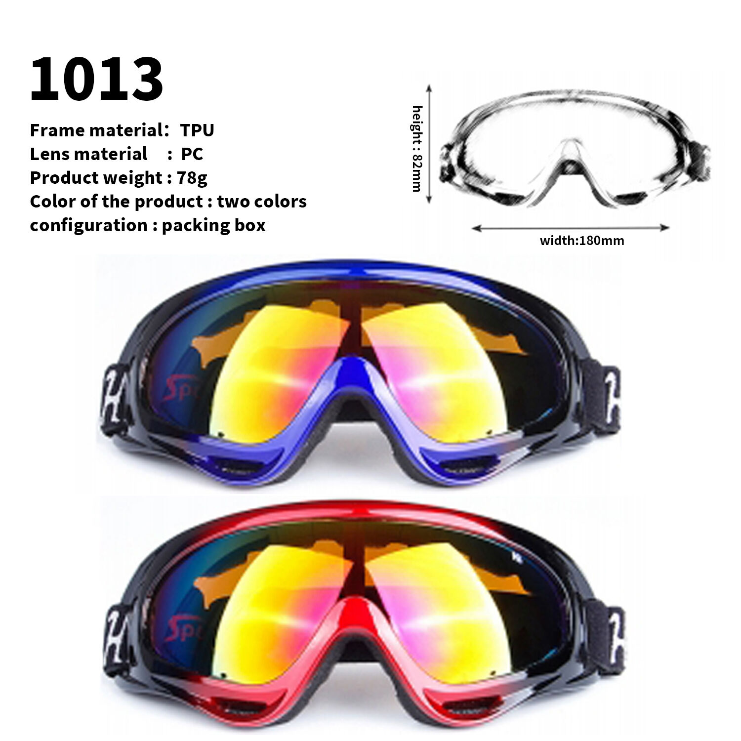 Masque - lunettes ski,Lunettes de ski,verres simples,Anti-buée,coupe Masque - lunettes ski,Lunettes de ski,verres simples,Anti-buée,coupe
