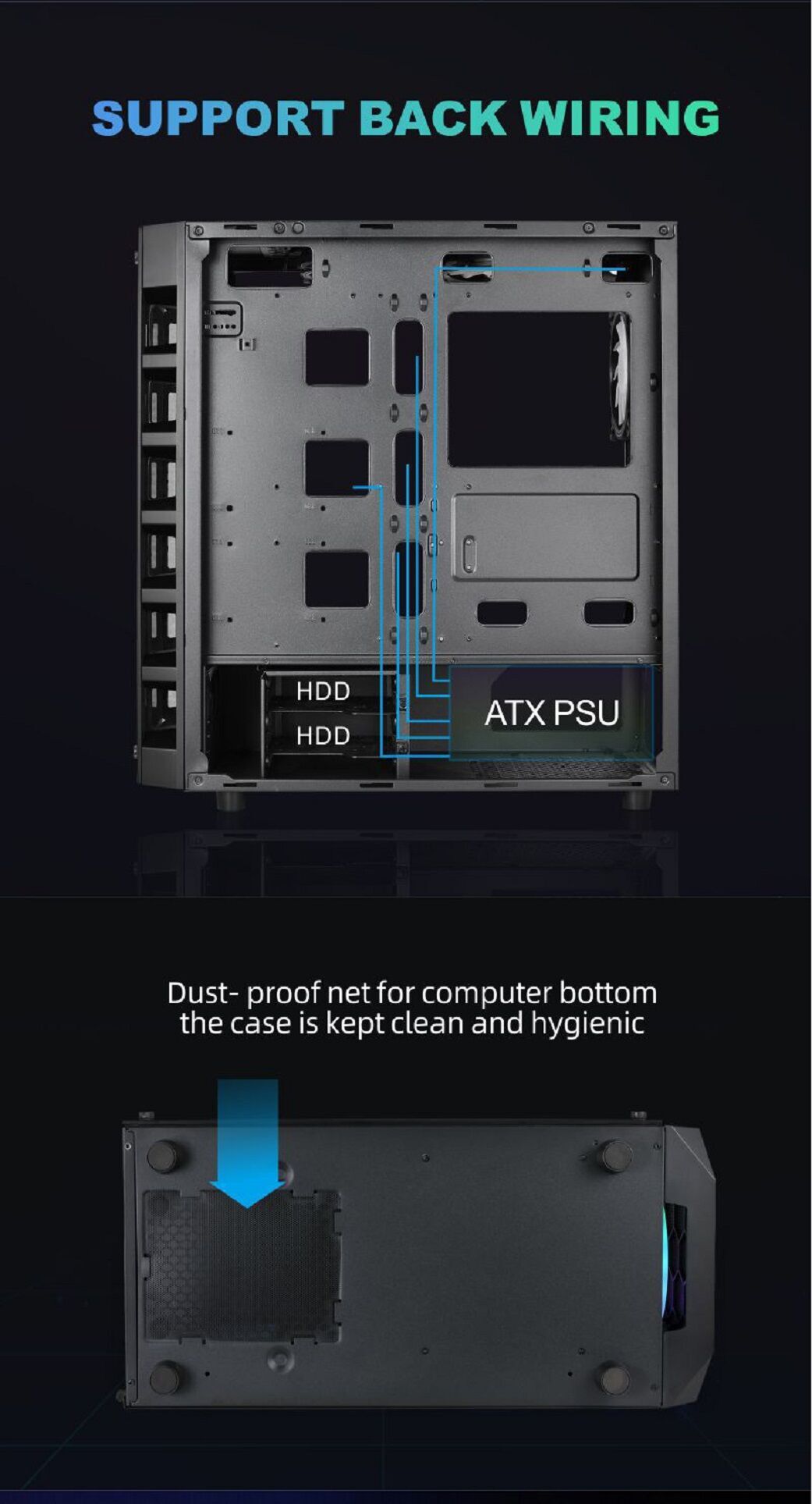 Buy Wholesale China Black Atx Mid-tower Desktop Computer Gaming Case ...