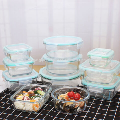 Buy Wholesale China High Borosilicate Heatproof Glass Rectangle Bento Lunch  Box Leakproof Microwave Safe Lunchboxes & Glass Airtight Food Containers at  USD 0.8