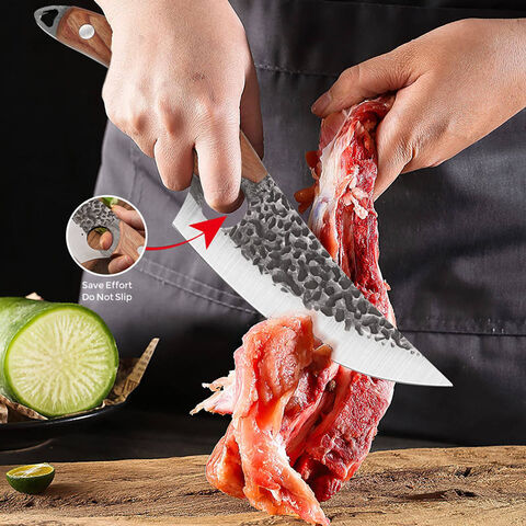 Cleaver Knife, Ultra Sharp Kitchen Meat Cleaver 7 Inch, High Carbon  Stainless Steel Butcher Knives with Forged Blade & Wooden Handle, Heavy  Duty Chinese Cleaver for Meat Cutting Vegetable Slicing 