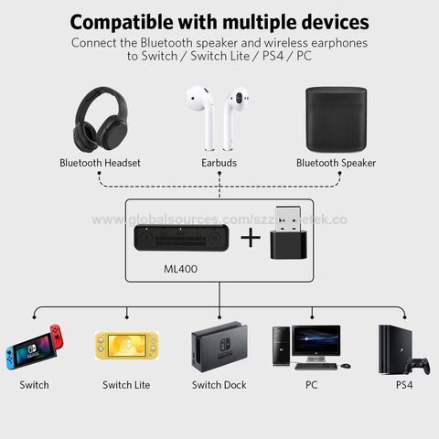Adaptador Bluetooth de Juegos Receptor de audio para TV Nintendo Switch PS4  PC
