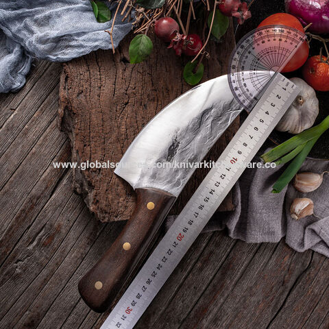 Meat Cleaver Knife, 6.5inch hand-forged knives sharp kitchen knife  stainless steel Japanese knife houseware chef cutting meat chopper (Color :  White)
