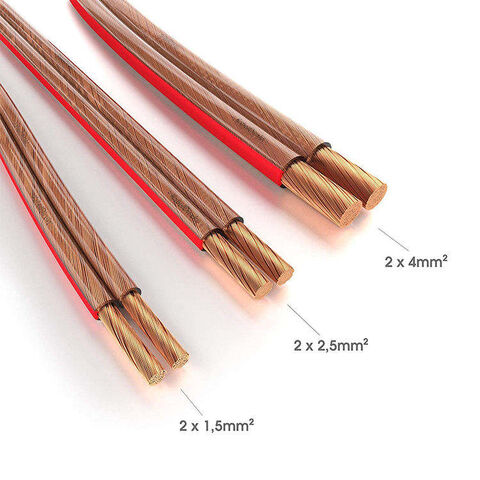 2X2.5mm Clear Wires and Cables Gold Silver Speaker Wire - China