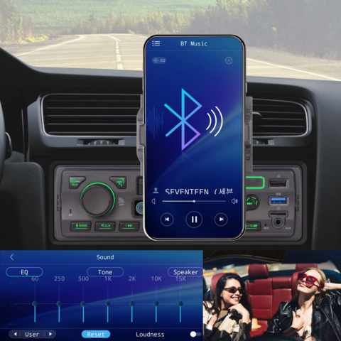  Radio de coche Bluetooth Single DIN Audio estéreo para