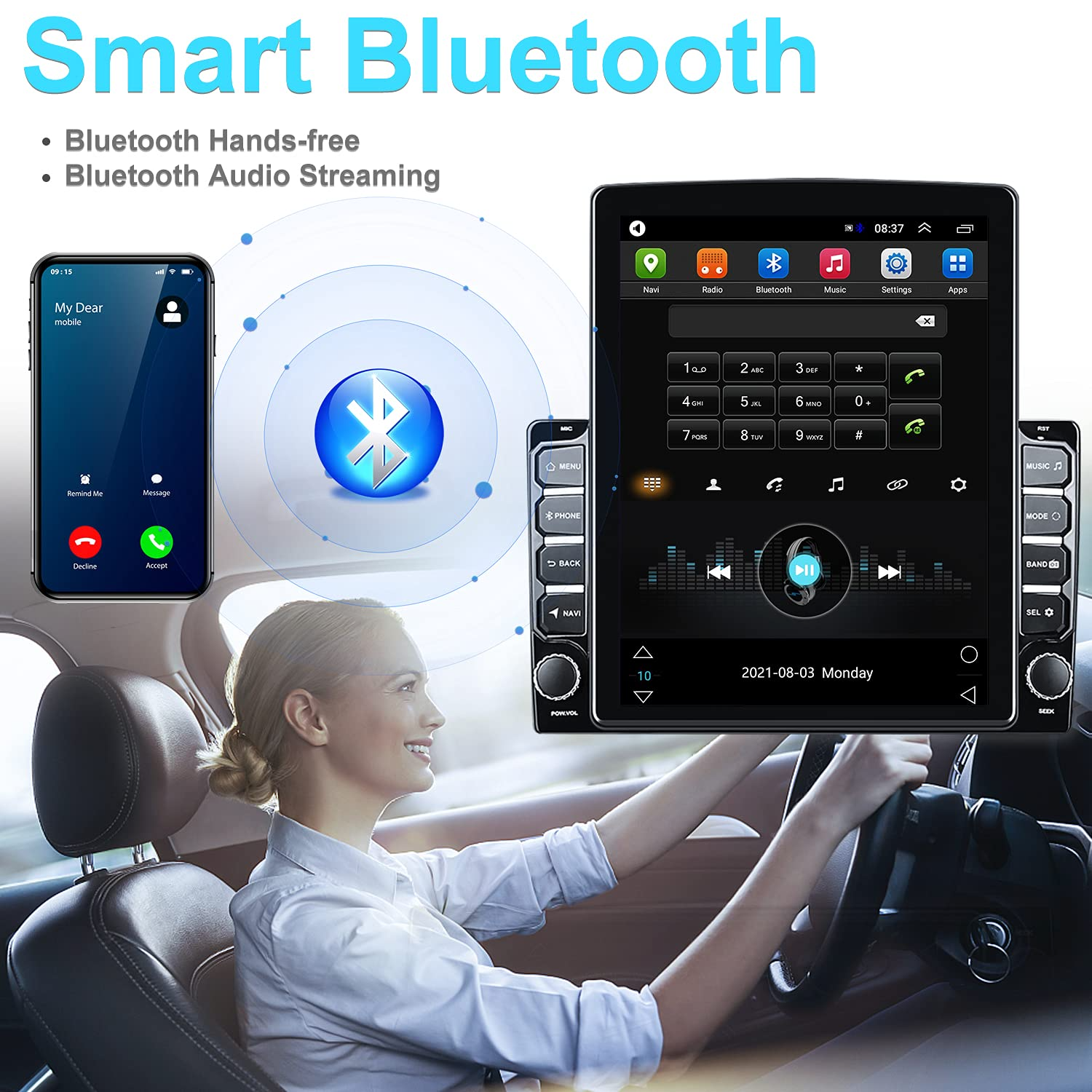 Reproductor MP4 Bluetooth WiFi Pantalla Full Touch HD de 50