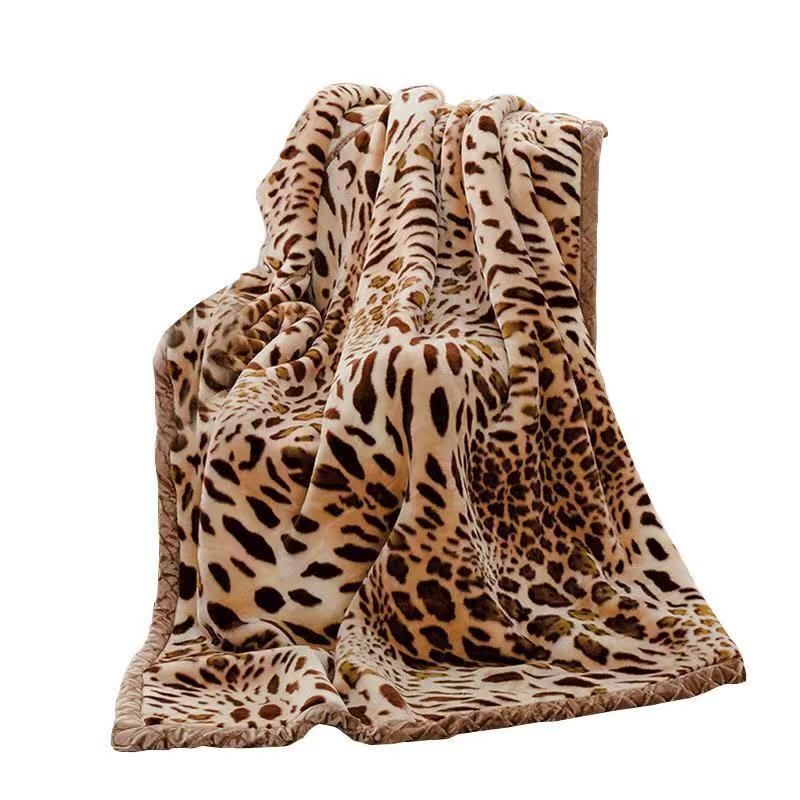 Buy Wholesale China Leopard Fleece Sherpa Polyester Faux Fur Throw