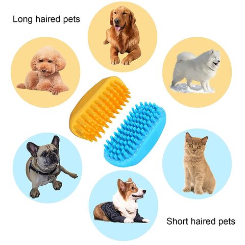 Dog Bath Brush,Rubber Dog Shampoo Grooming Brush, Silicone Shower Wash  Curry Brush, Pet Scrubber for Short Long Haired Dogs Cats Massage Comb,  Soft