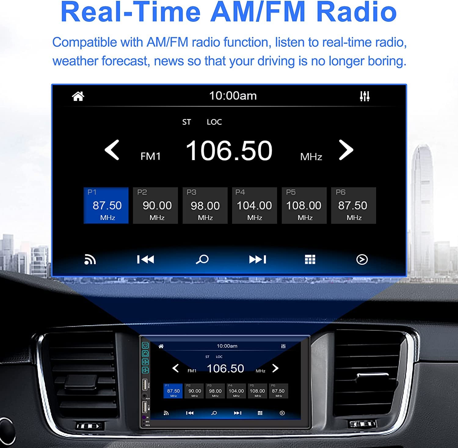 Autoradio mit Sprachsteuerung, RDS/FM/AM, 5.2 Dual Bluetooth mit