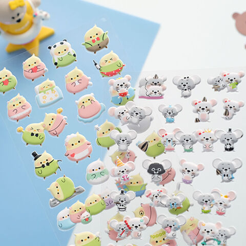 2 sheets 3D Baby Bubble Stickers Sheet Cartoon Bubble Stickers Kids Boys  Girls DIY Toy Cute Puffy Stickers Children Gift Toys -lp871
