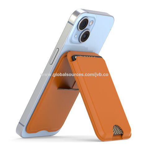 Cartera Magnetica Con Soporte Compatible Con MagSafe Para iPhone En Naranja