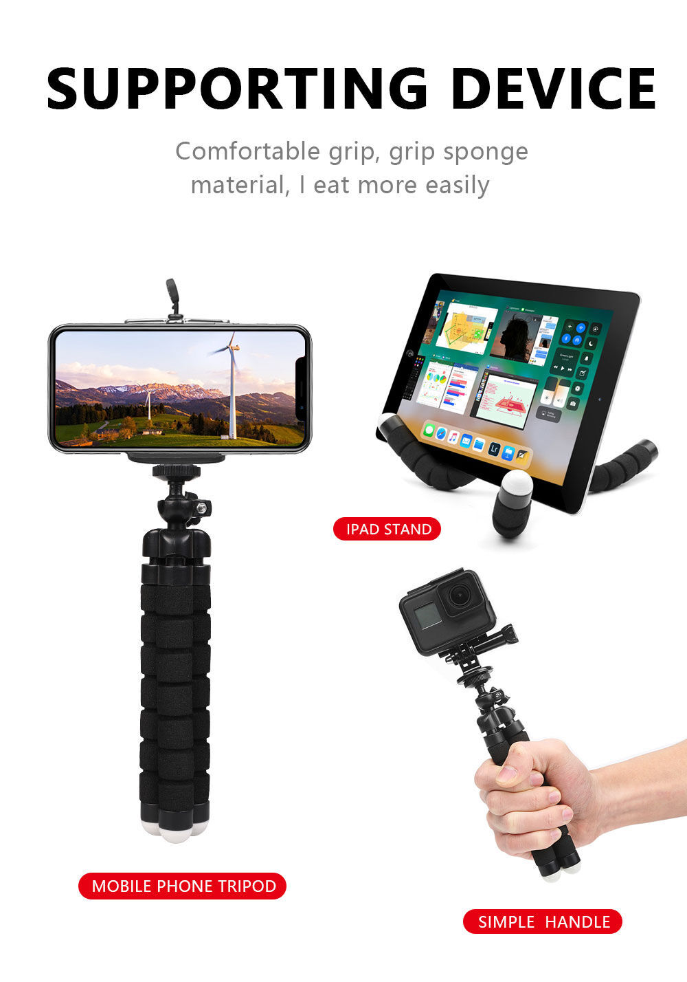 Mini Tripod Flexible Phone Tripod main image 0