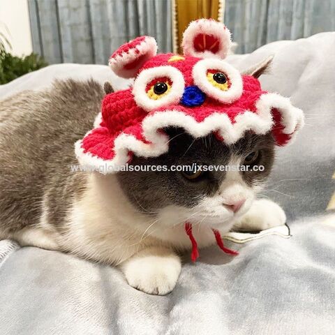Buy China Wholesale Funny Pet Hat Handmade Knitted Cat Hat For