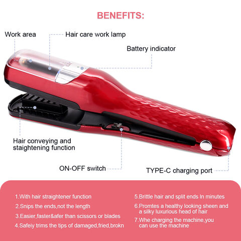 Salon Results For Smooth Ends: Find Out About The Bold Red Wireless Hair Split Ends Trimmer With USB Charging And Precision Cutting Technology