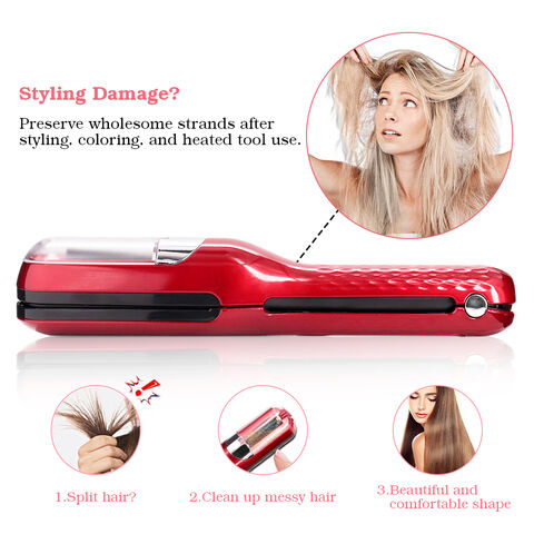 Salon Results For Smooth Ends: Find Out About The Bold Red Wireless Hair Split Ends Trimmer With USB Charging And Precision Cutting Technology