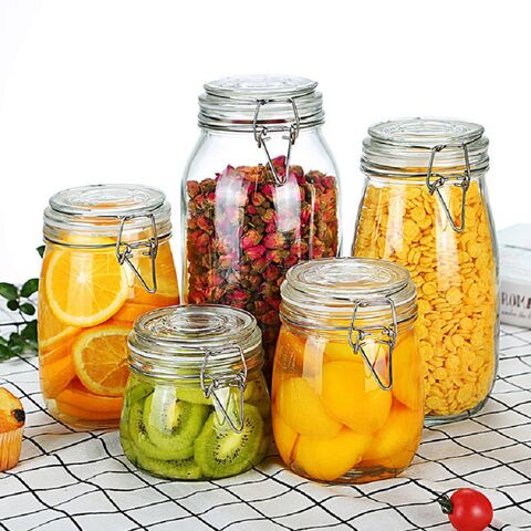 Creative Food Grade Glass Storage Jar Candy Jar Fruit Pickle Jar