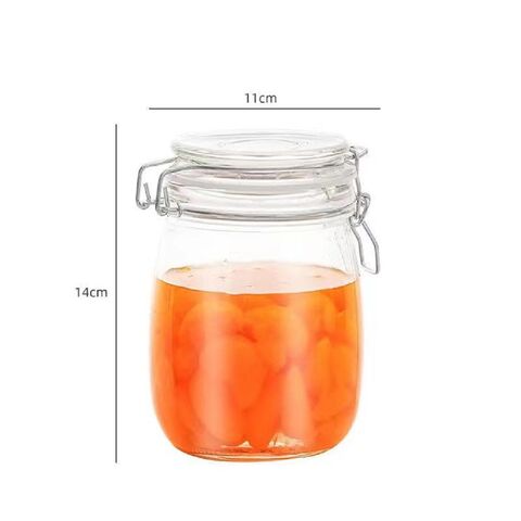 Creative Food Grade Glass Storage Jar Candy Jar Fruit Pickle Jar with Lid  Transparent Airtight Jar