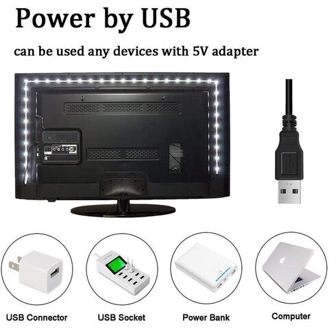 Tira de Luces LED RGB, Tira de LED USB DC 5V 5050 Tira de luz LED Flexible  RGB con Control Remoto para Fondos de retroiluminación de TV Tira de luz de  Fondo