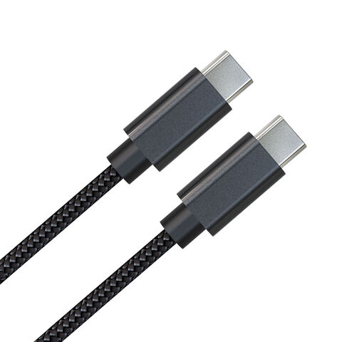 Câble USB C / USBC Charge Rapide 100W transfert 10Gbps nylon Noir