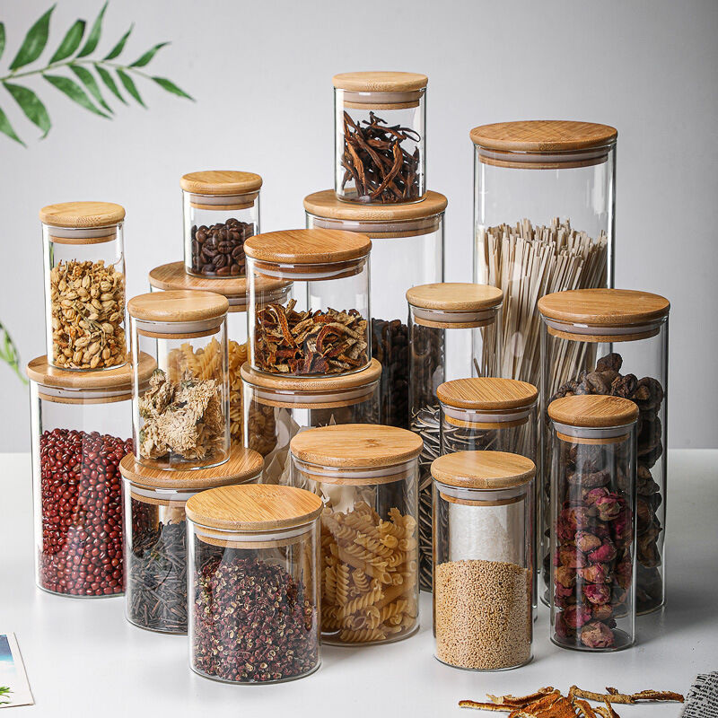 Glass Kitchen Storage Jars, Pantry Jars, Pantry Goals, Glass Jar With  Wooden Top, Borosilicate Glass, Pasta and Cereals, Bulk Foods 