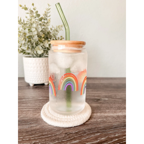 Transparent Glass Mug Mason Jar Shape Cute Coffee Cup 120ml Heat