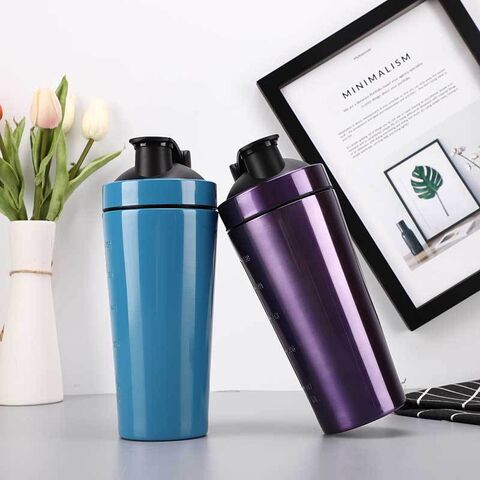 Custom Stainless Steel Insulated Protein Shaker with Screw Lid