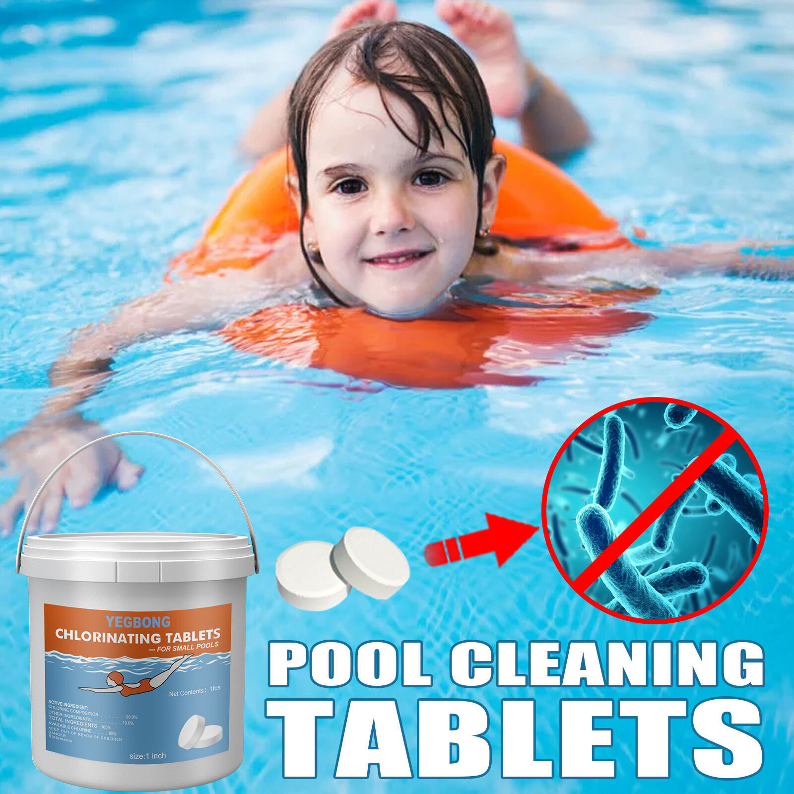 Comprimés de chlore stabilisé, entretien de piscine, tablettes de