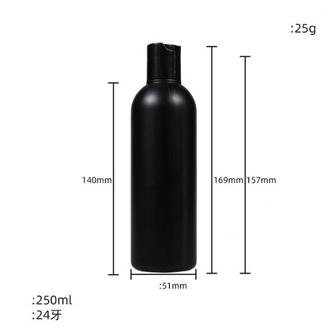 Bouteille PEHD Mat Noir Épaule Arrondie 250 ml - Flacon Plastique Industriel