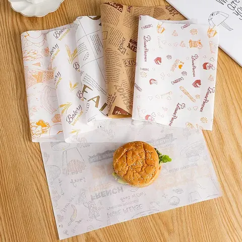 Sandwich Wrap Paper, Disposable Greaseproof Paper For Sandwich, Burger,  Pastry, Sushi, Food Tray Liners, Bakery Wrapping Paper With Pe Film Coating