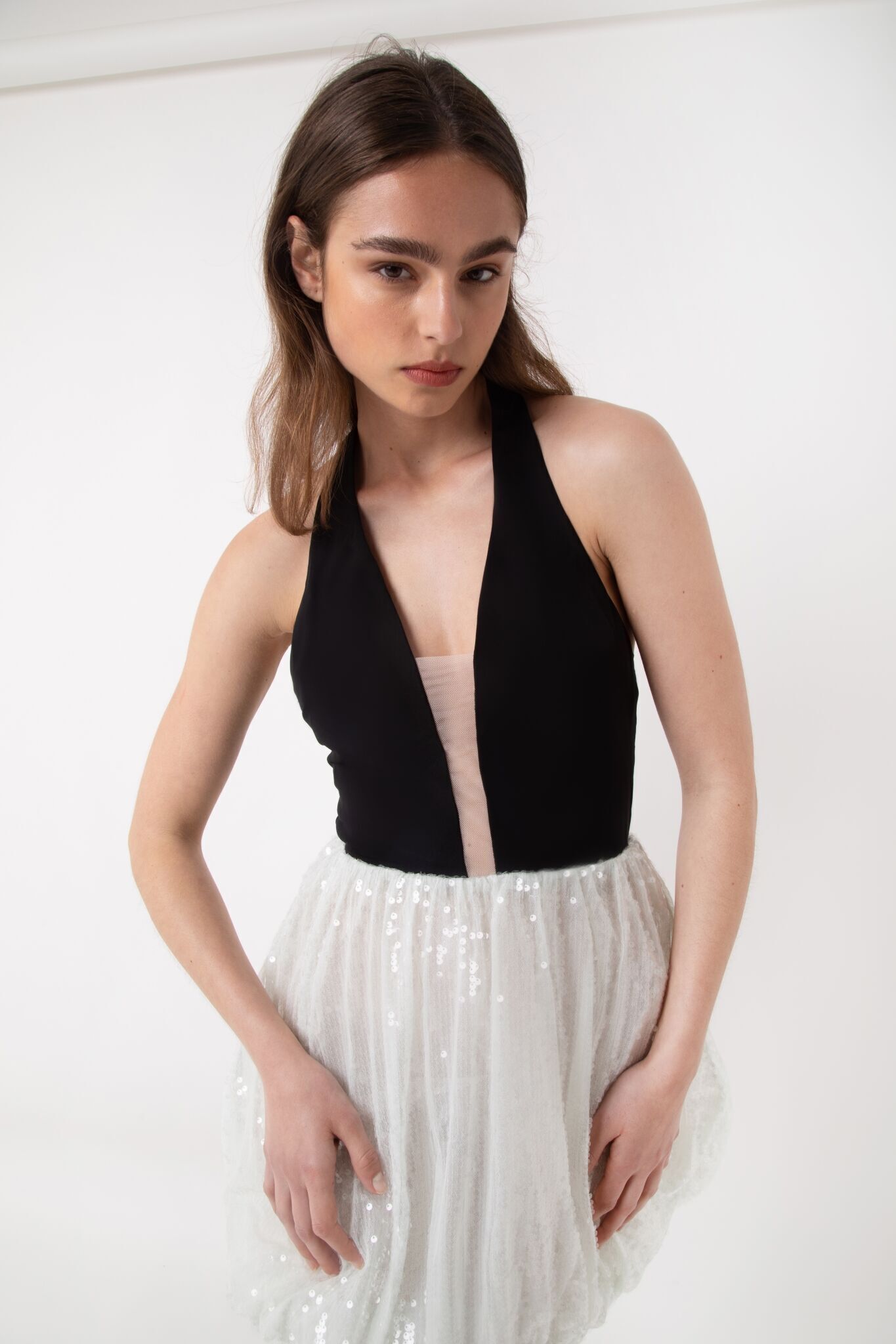 Buy Wholesale China Wholesale Women Halter Deep V Neck Rear Bow Detail On The Back Mini Puff 7859