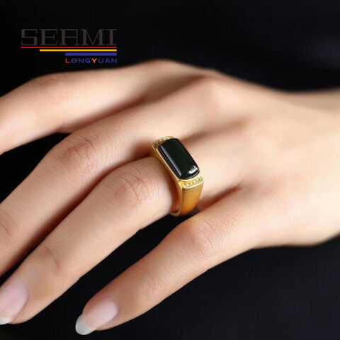 Anillo de obsidiana para hombre hot sale