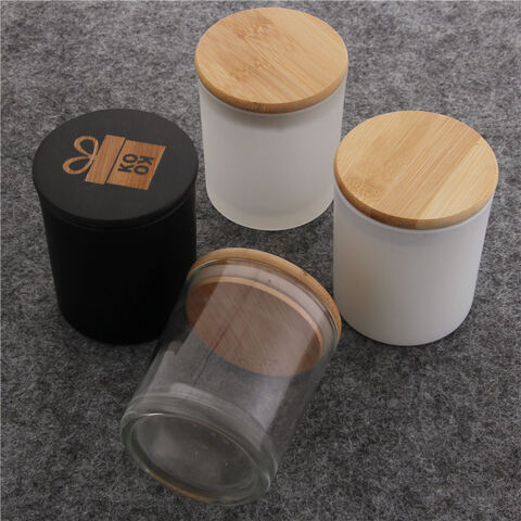 Buy China Wholesale Opaque Black Empty Candle Jar With Wooden Lid With  Candle & Candle Jars Glass $0.8