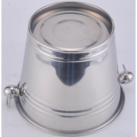 Cubo de Hielo Redondo de Acero Inoxidable para Cerveza con Logotipo Personalizado - Ideal para Bares y Restaurantes