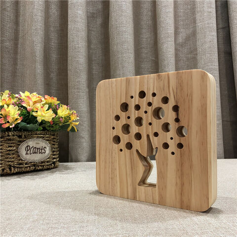 Lámpara de noche creativa LED tallada en sólido, lámparas de escritorio LED, luces nocturnas USB, lámpara de mesa