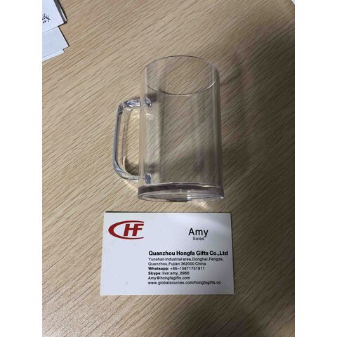 Jarra de cerveza de vidrio 300ml PC Vaso acrílico jarra de cerveza transparente Vaso de vino de plástico