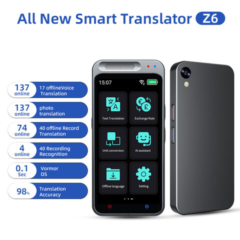 Boeleo-Z6 Tradutor de Voz Inteligente para Viagens de Negócios, Suporta 117  Idiomas, Inter-Tradução, 1GB + 8GB, Tela 2.8 - AliExpress