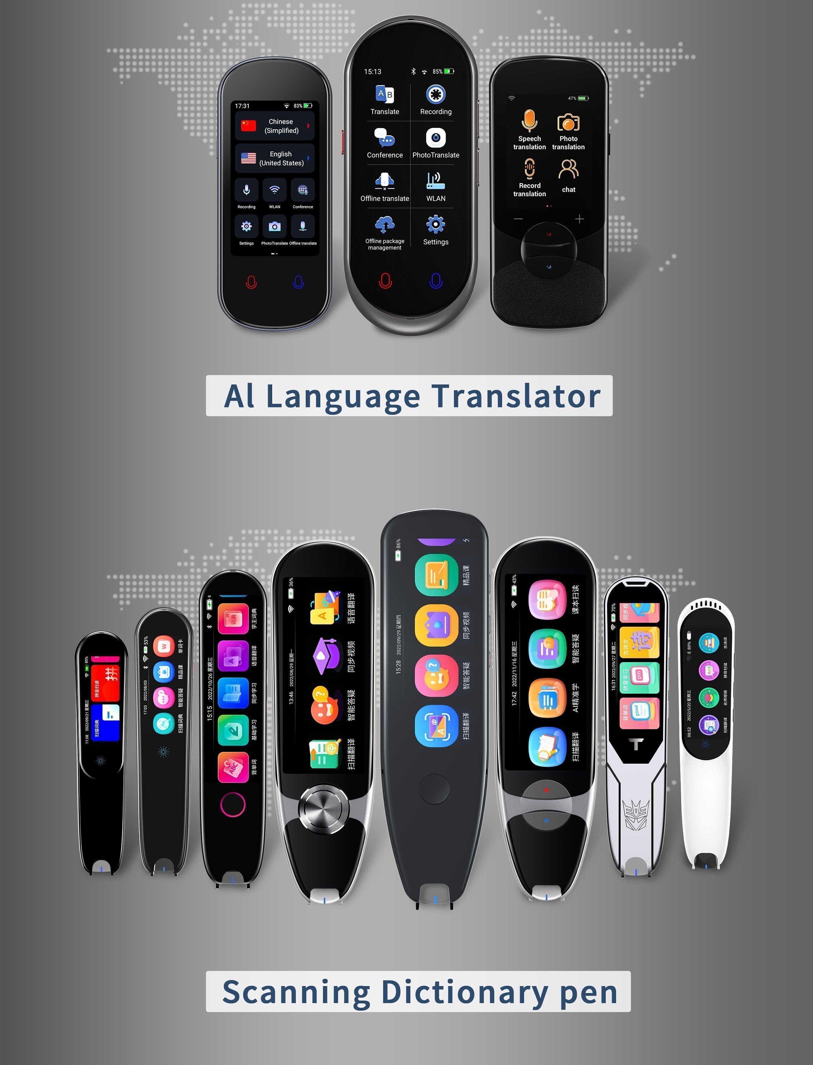 Digitalizar tradutor caneta touch screen suporte wifi chinês