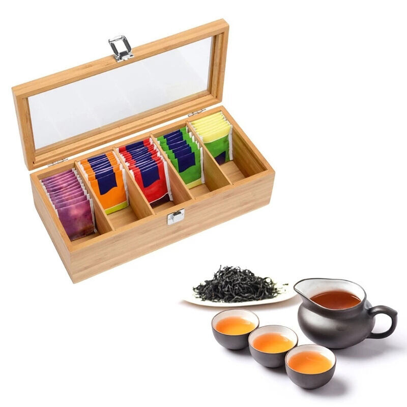 Organizador de bolsas de té de bambú, organizador de té vertical de 3  niveles, soporte de té para isla de cocina, cafetería u oficina,  almacenamiento
