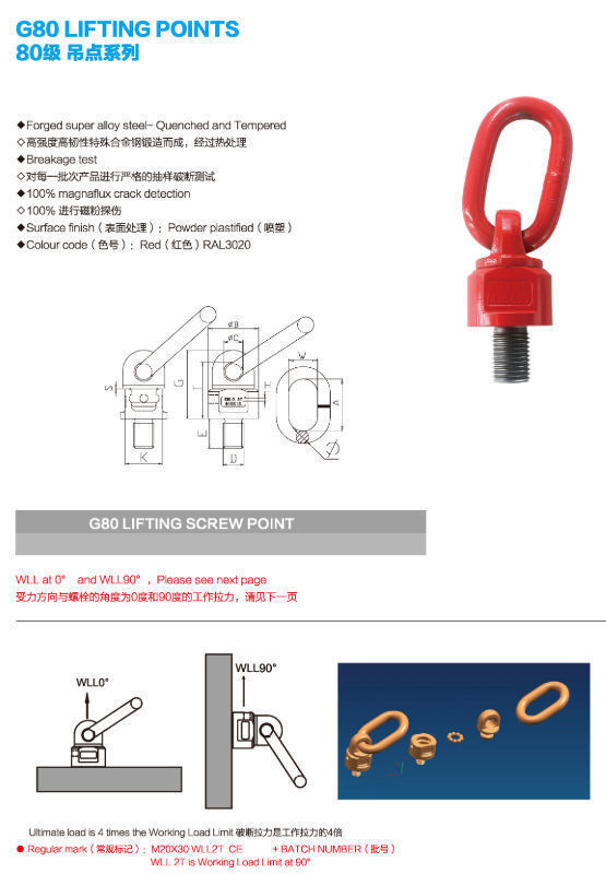 Forged Super Alloy Steel Color Painted Rigging Hardware G80 Swivel