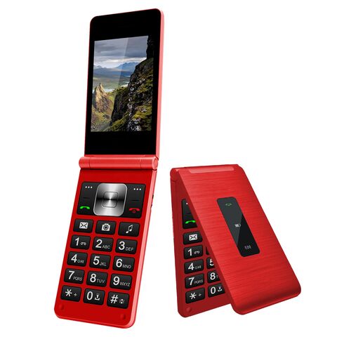 Teléfono Móvil con Tapa Desbloqueado, 2G Teléfono con Tapa Desbloqueado  Dual SIM Teléfonos Celulares con Tapa de 2.4 Pulgadas, Botón Grande SOS  Botón GSM Icono Grande Teléfono Celular con(Rojo) : :  Electrónicos