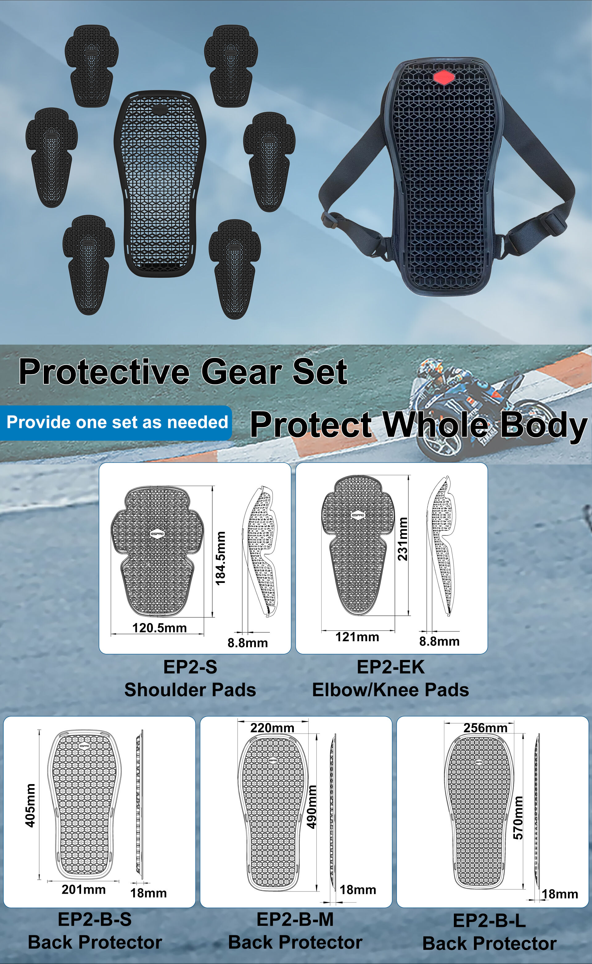 CE-2 Approve Protective Pads (Can Be Use For Shoulder, Elbow, Hip