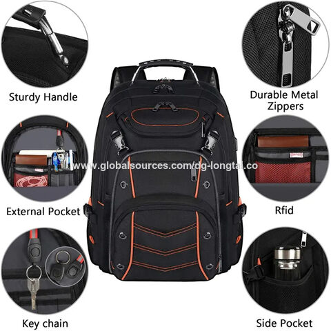 Laptop Backpack Extra Large Travel 17- 18.4 inch Water Resistant Business Gaming Computer Backpack with USB Charging Port Earphone Hole College School