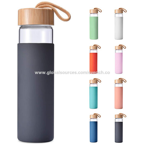 550ml Unbreakable Glass Water Bottle with Silicone Protection Sleeve Cover  - China Water Bottle Drinking and Glass Bottle for Drinking price