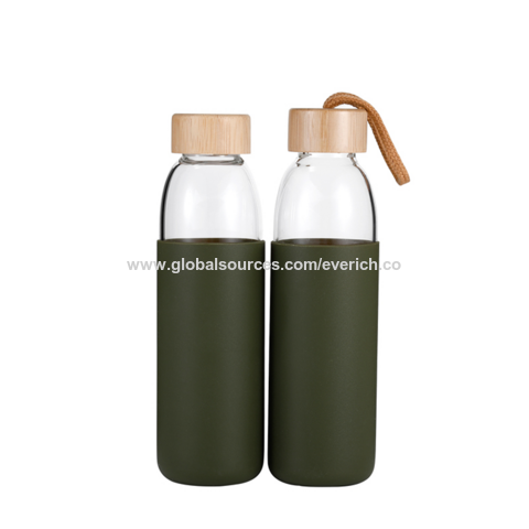 550ml Unbreakable Glass Water Bottle with Silicone Protection Sleeve Cover  - China Water Bottle Drinking and Glass Bottle for Drinking price