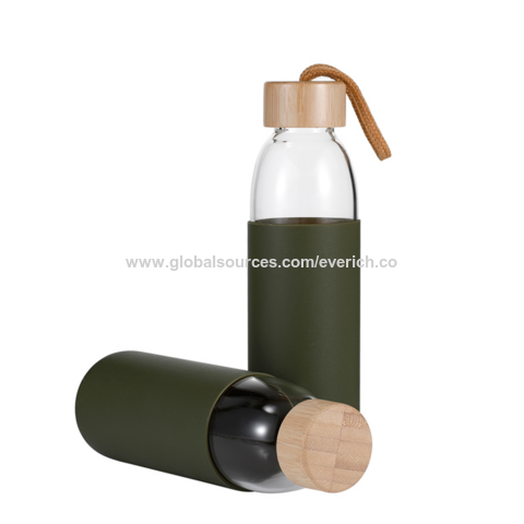 Buy Wholesale China 550ml Slim Shape Silicone Sleeve Borosilicate Glass  Sports Water Bottle With Bamboo Lid & Glass Sports Water Bottle at USD 2.5