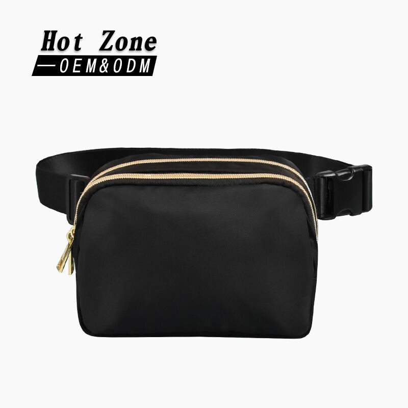 Black Leather Bum Bag for Women. Custom Fanny Pack 